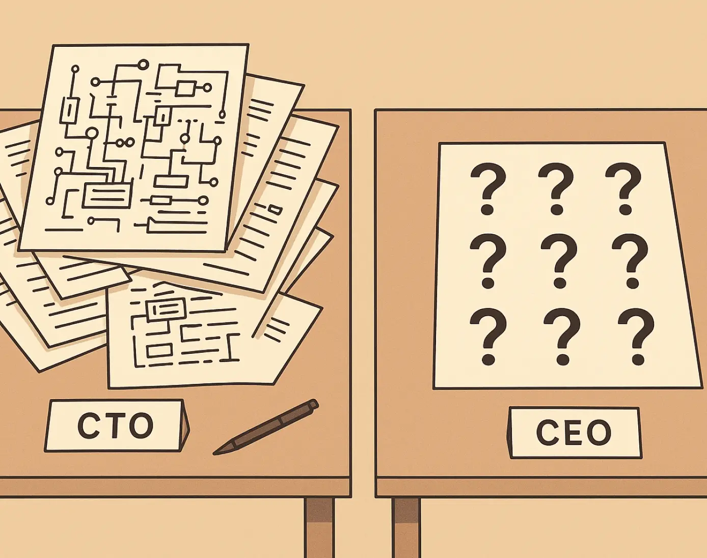 Executive in a strategy session representing the CEO-level AI decisions that no technical team can make for you