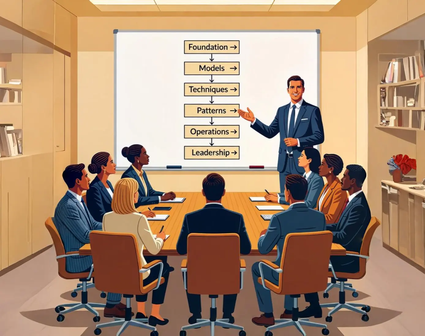 Interconnected global network of light representing how the six layers of AI connect into one strategic system